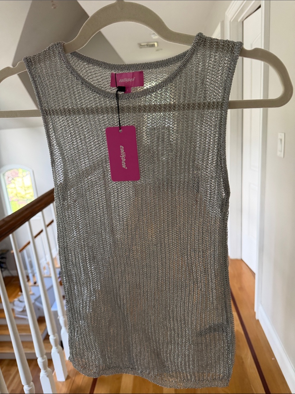 Amalya Shiny Sheer Knit Top